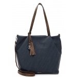 62792-509, SHOPING BAG ΜΕΓΑΛΗ E&N ELKE-NOS, BLUE/TAUPE